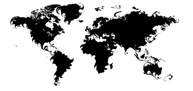 Размытый силуэт карты мира