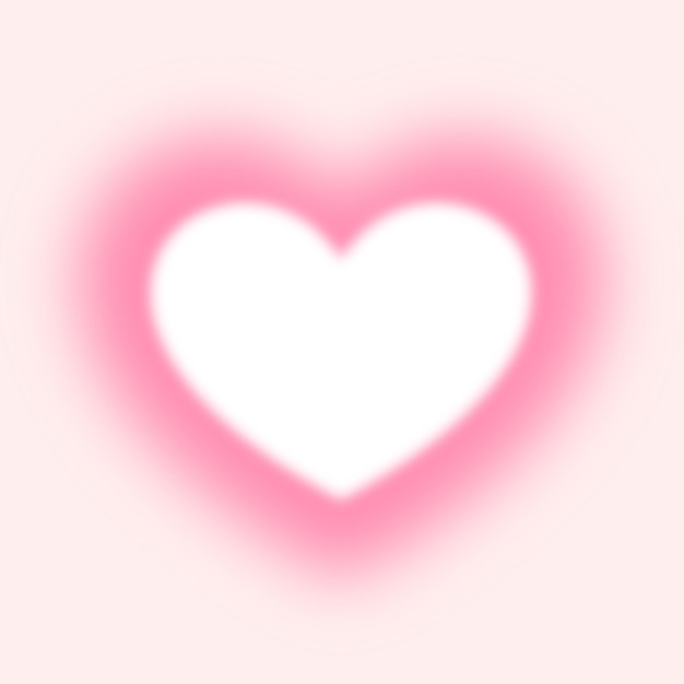 Blurred soft white heart with a pink halo Contemporary design element background