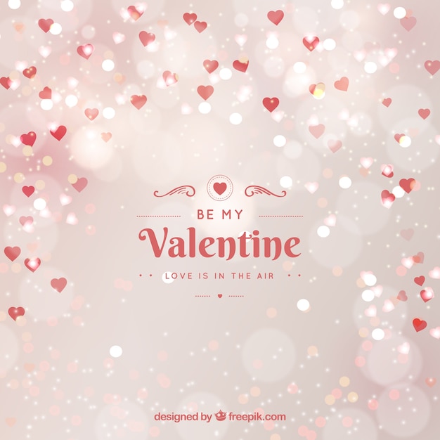 Blurred valentine's day background in white