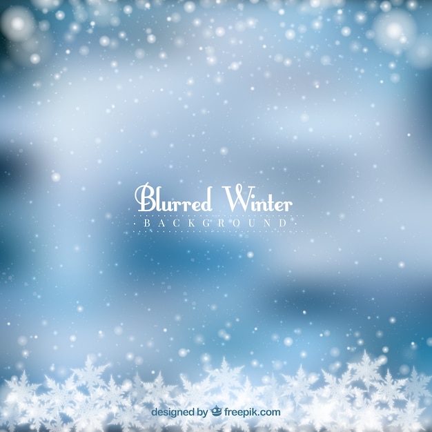 Vector blurred winter background in a frozen frame