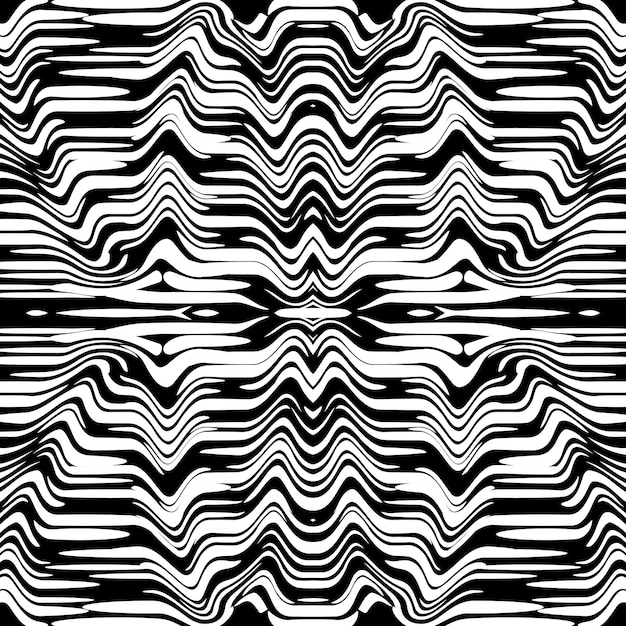 Blurry jagged chaotic lines abstract grunge vector seamless pattern