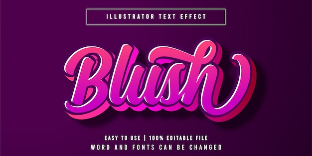 Blush bewerkbare teksteffect lettertypestijlen