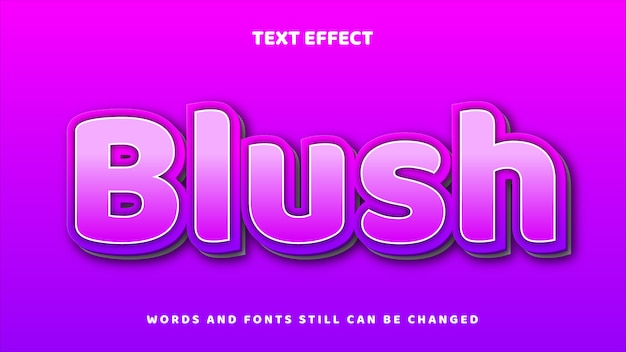 Blush editable modern 3d text effect.elegant text style