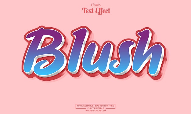 Blush modern cartoon editable text effect design