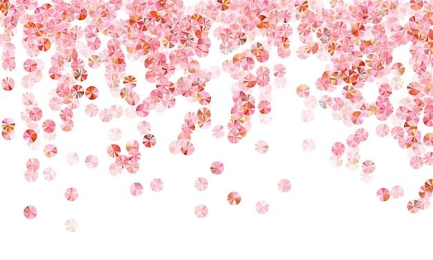 Blush pink sequin confetti scatter vector background Wedding in