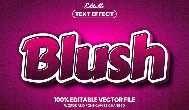 Blush text, font style editable text effect