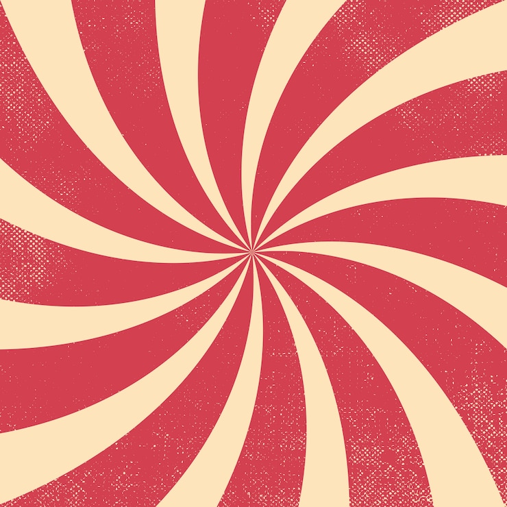 Vector blushed red and white circus retro wavy burst background