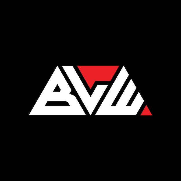 BLW driehoek letter logo ontwerp met driehoek vorm BLW drieHoek logo ontwerp monogram BLW drie hoek vector logo sjabloon met rode kleur BLW drihoekig logo eenvoudig elegant en luxe logo BLW