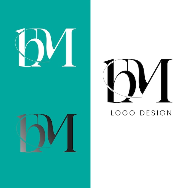 bM initial letter logo design