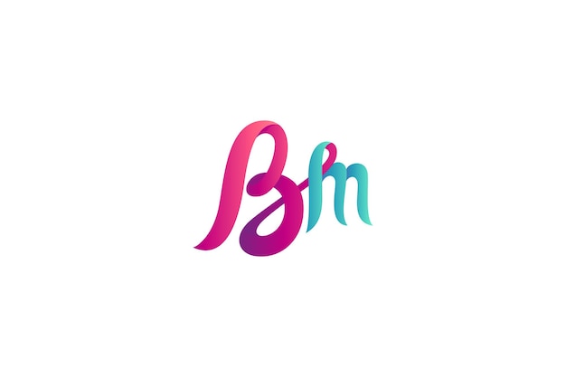 Bm initial letter logo with gradient color