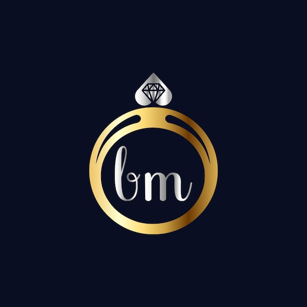 Bm logo iniziale lusso floreale matrimonio loghi modello vettoriale