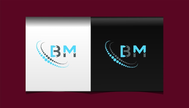 Modello di icona vettoriale di design del logo moderno iniziale bm