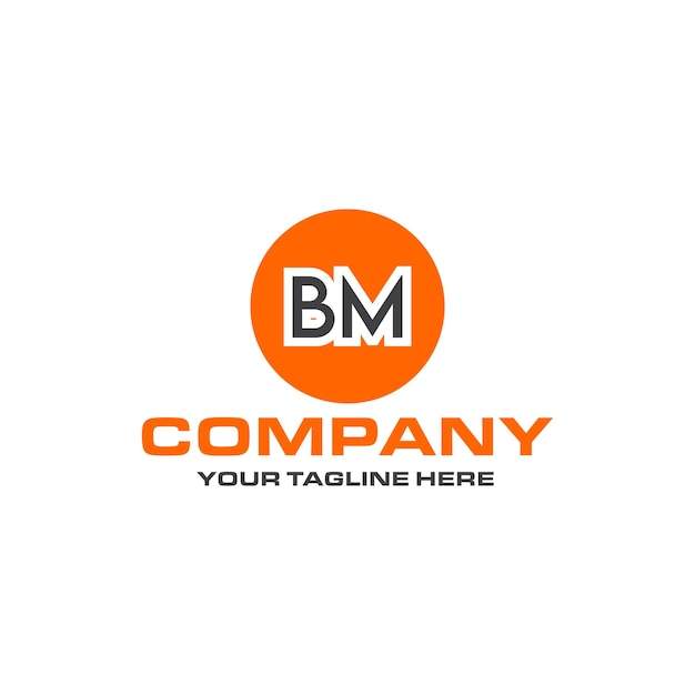 Bm letter rounded shape logo design