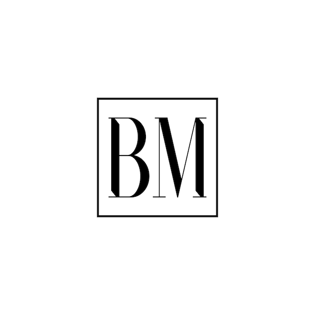 BM Monogram Logo Design letter text name symbol monochrome logotype alphabet character simple logo