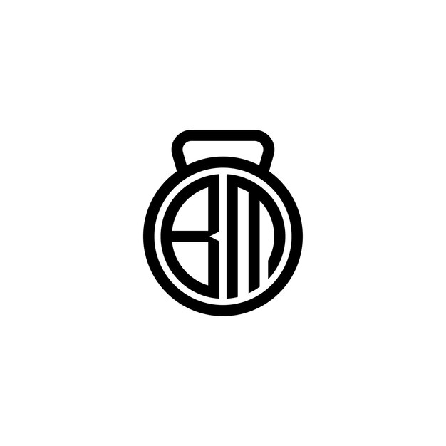 Bm 모노그램 로고 디자인 문자 텍스트 이름 기호 흑백 로고 타입 알파벳 문자 단순 로고
