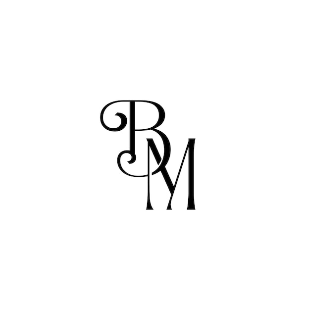 BM Monogram Logo Дизайн буква текст имя символ монохромный логотип алфавит символ простой логотип