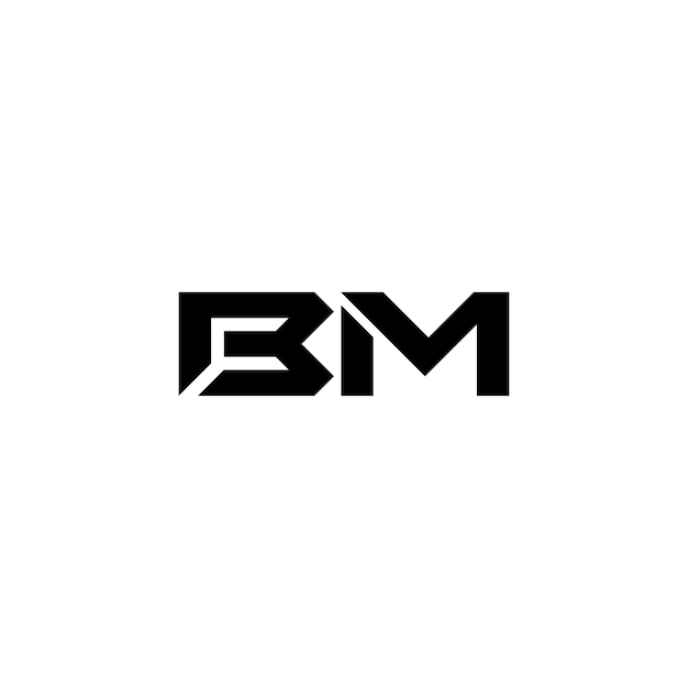 BM Monogram Logo Дизайн буква текст имя символ монохромный логотип алфавит символ простой логотип