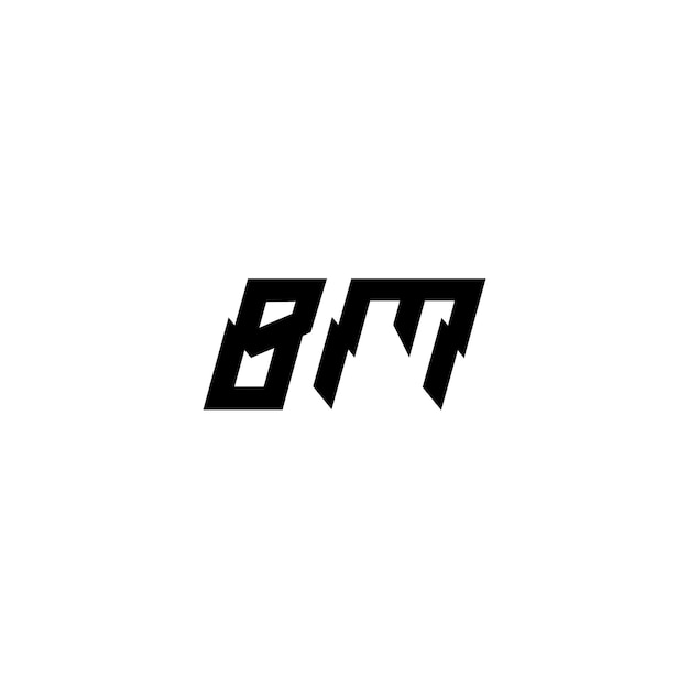 Vettore bm monogram logo design lettera testo nome simbolo logo monocromatico carattere alfabeto semplice logo