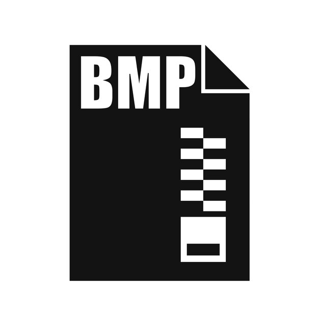 BMP Black File Vector Icon Flat Design Style