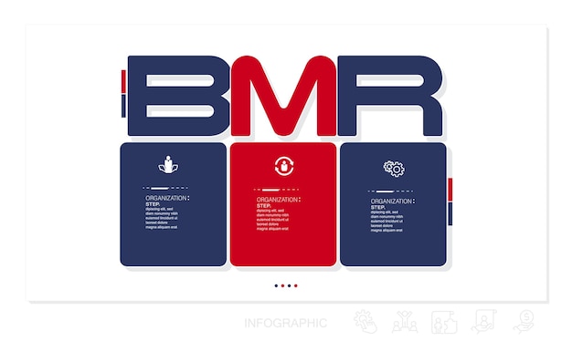 Инфографические элементы BMR и инфографические элементы фондовых иллюстраций инфографика, блок-схема