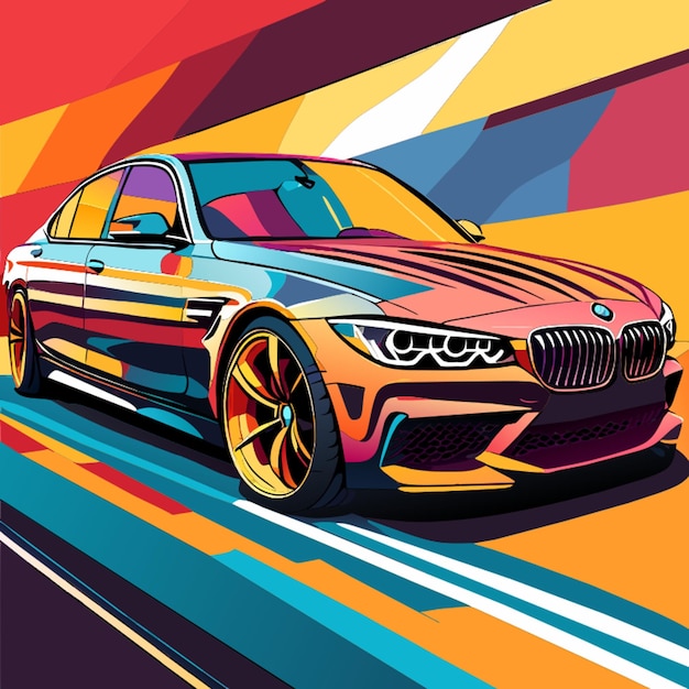 Vector bmw 720d fullbody vector illustration