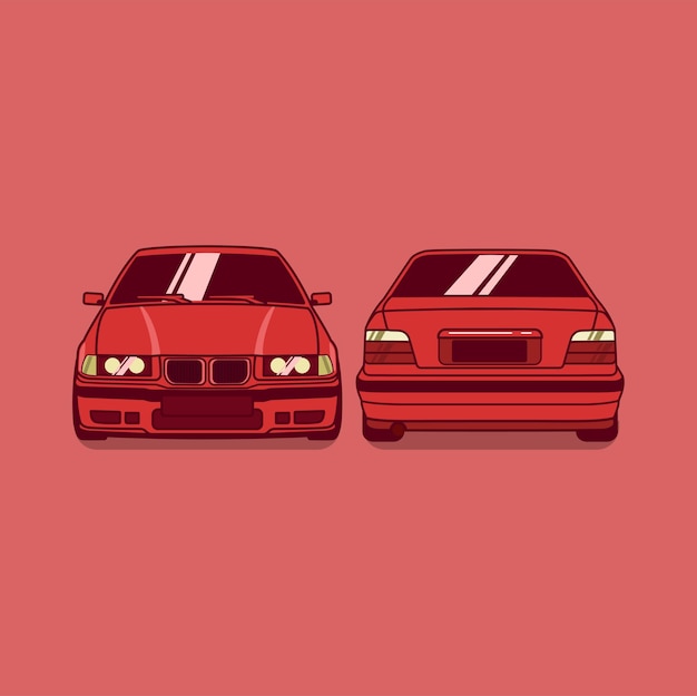 BMW E36 Illustration Design Vector