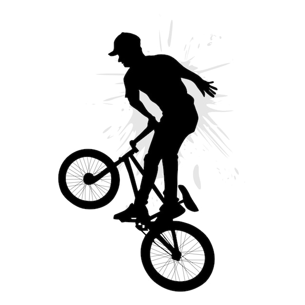 Vector bmx biker doet freestyle op een witte achtergrond vector illustratie