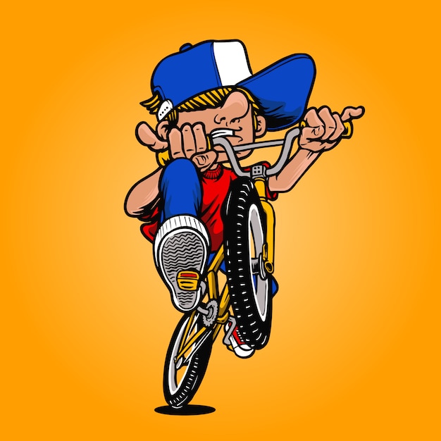 Vector bmx boy illustration