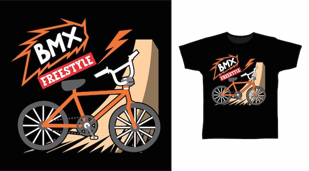 Tシャツデザインのbmxフリースタイル