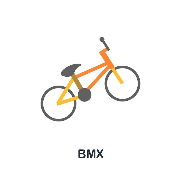 Bmx-pictogram Plat tekenelement uit extreme sportcollectie Creatief Bmx-pictogram voor webontwerpsjablonen, infographics en meer