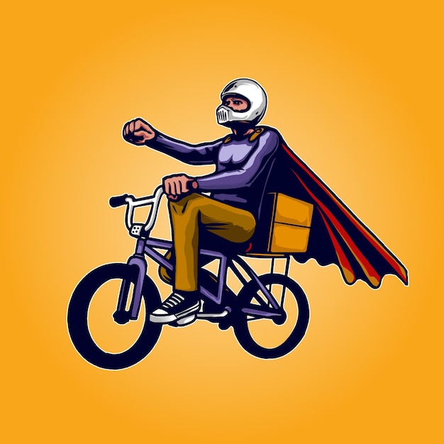 Bmx safety helmet rider illustration