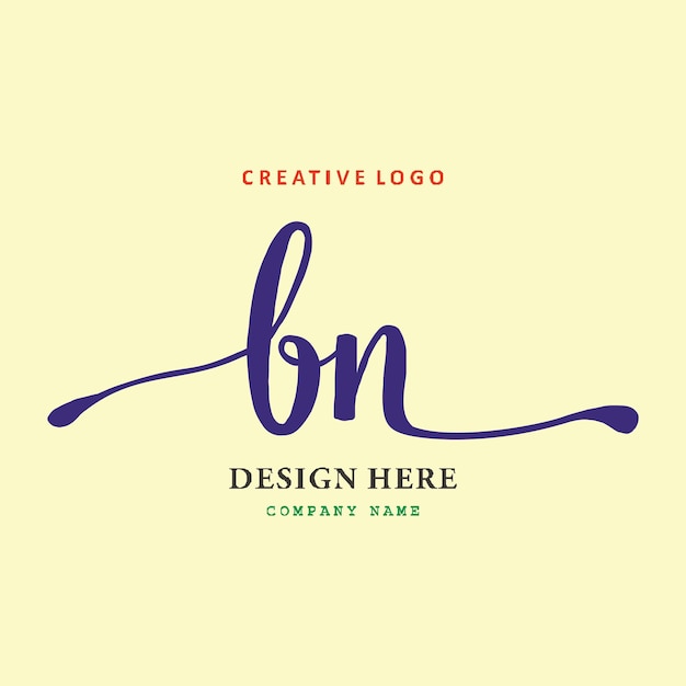 BN lettering logo is simple easy to understand and authoritative