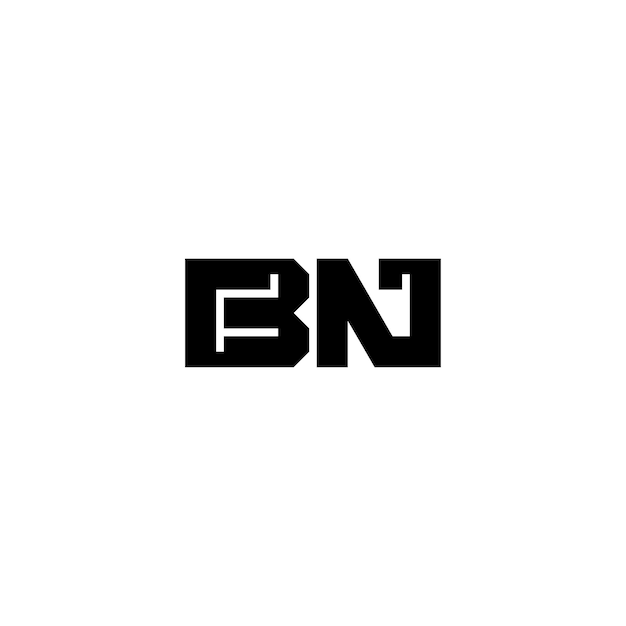 Bn 모노그램 로고 디자인 문자 텍스트 이름 기호 흑백 로고 타입 알파벳 문자 간단한 로고