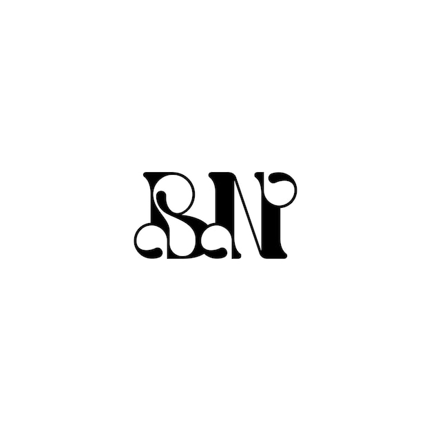 Bn monogram logo design lettera testo nome simbolo logo monocromatico carattere alfabeto semplice logo