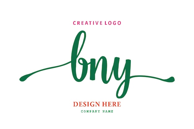 Vector bny lettering logo is simple easy to understand and authoritative