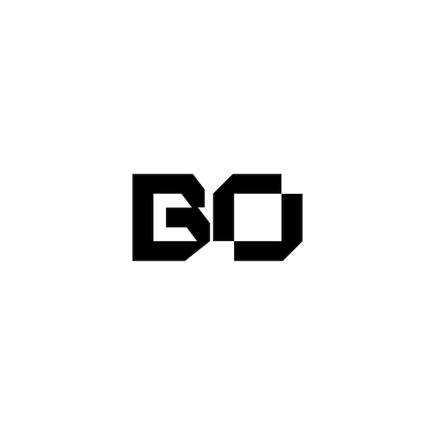 Вектор bo монограмма дизайн логотипа буква текст имя символ монохромный логотип алфавит персонаж простой логотип