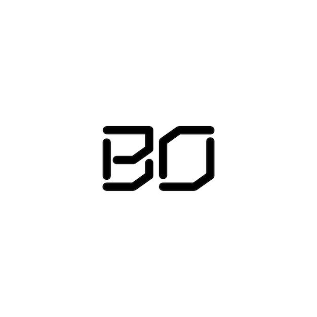 Bo monogramma logo design lettera testo nome simbolo logotipo monocromatico carattere alfabetico logo semplice