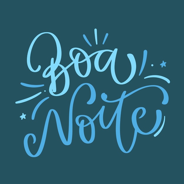 Boa noite Welterusten in Braziliaans Portugees Moderne handschrift vector