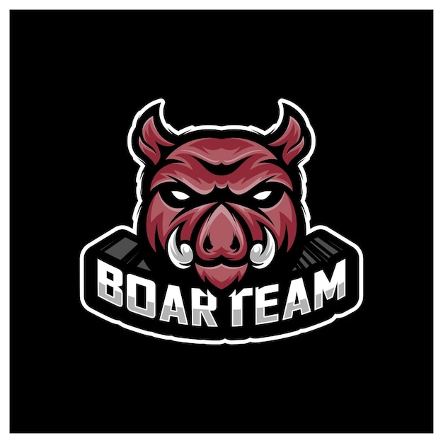 Шаблон логотипа игрового талисмана кабана esport vector modern head boar logo vector