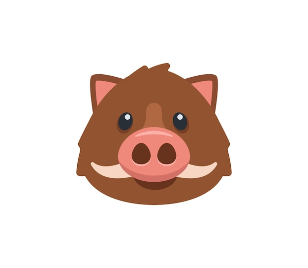 Boar face vector isolated icon. Emoji illustration. Boar vector emoticon