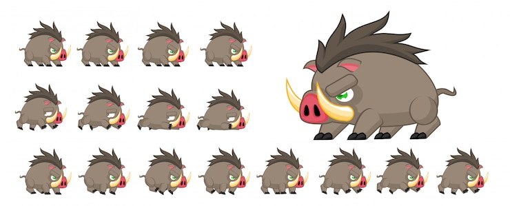Vector boar game sprite