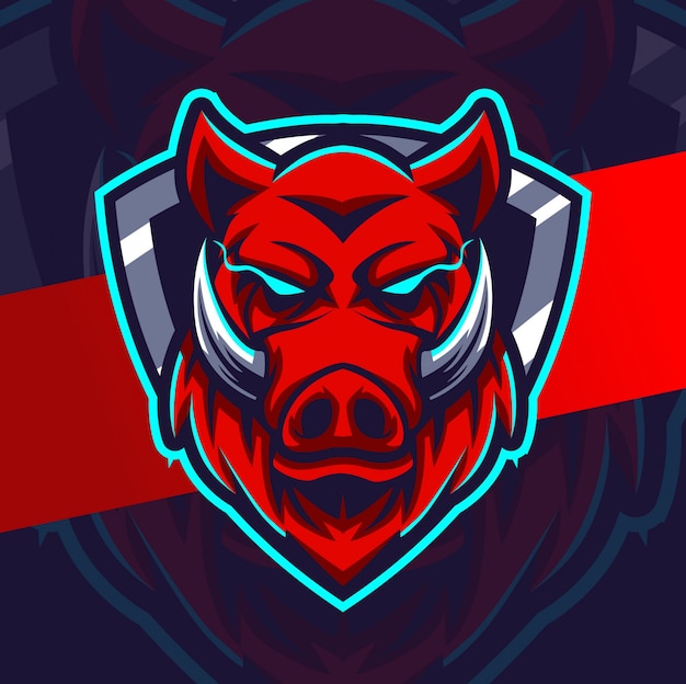 Boar head mascot esport logo