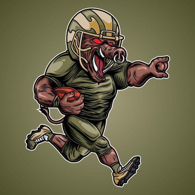 Boar Mascot American Football Illustration