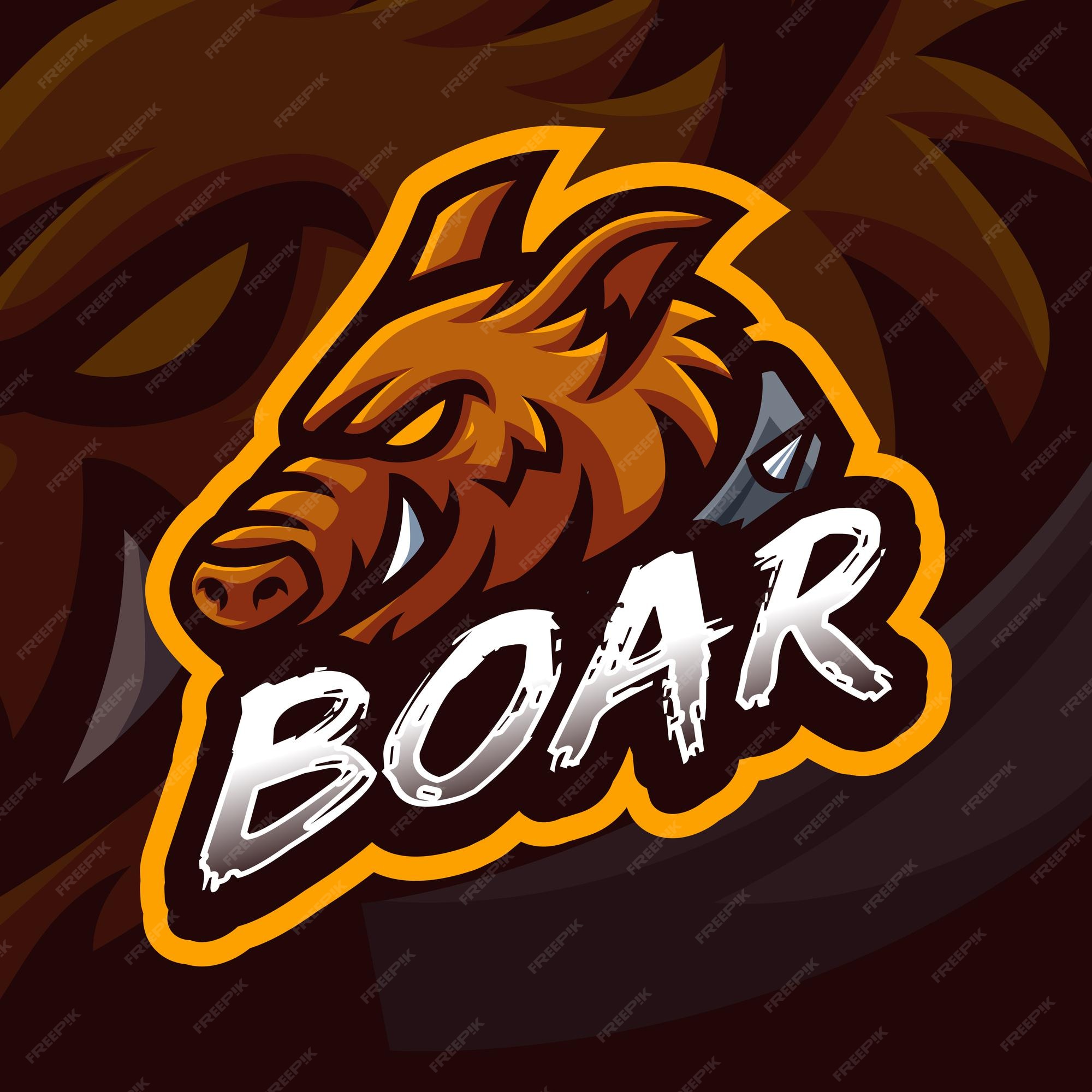 Premium Vector | Boar mascot gaming logo template for esports ...