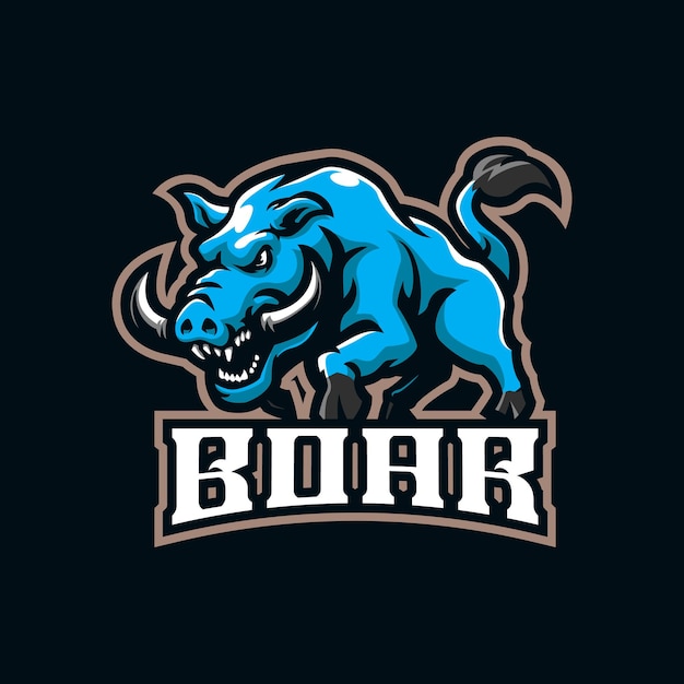 Boar mascot logo design vector with modern illustration concept style for badge, emblem and t shirt printing. angry boar illustration.