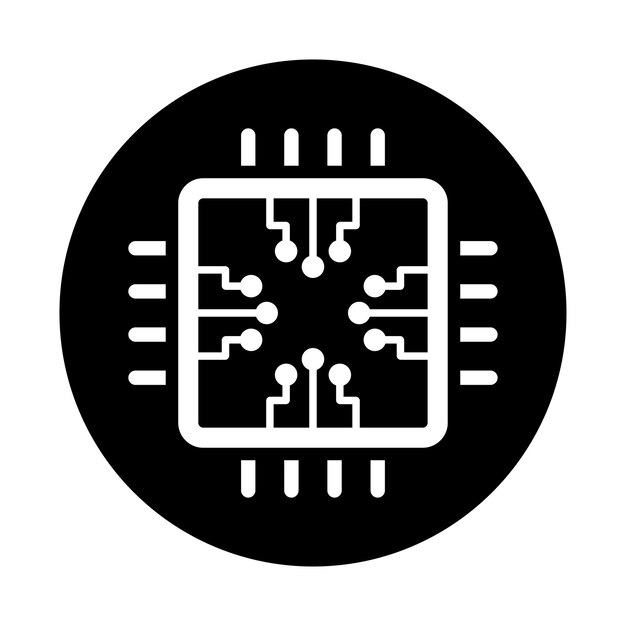 ボード チップ コンピュータ アイコン ブラック ベクトル グラフィックス