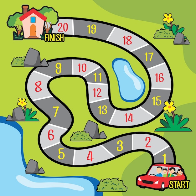 board game snakes and ladders green nature car home