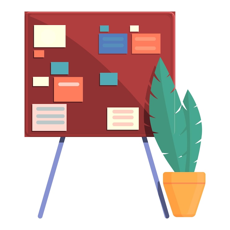 Vector board task schedule icon cartoon of board task schedule vector icon for web design isolated on white background