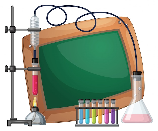 Vector board template with science equipments