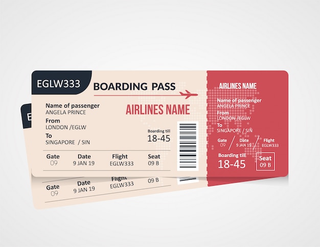 Vector boarding pass template design